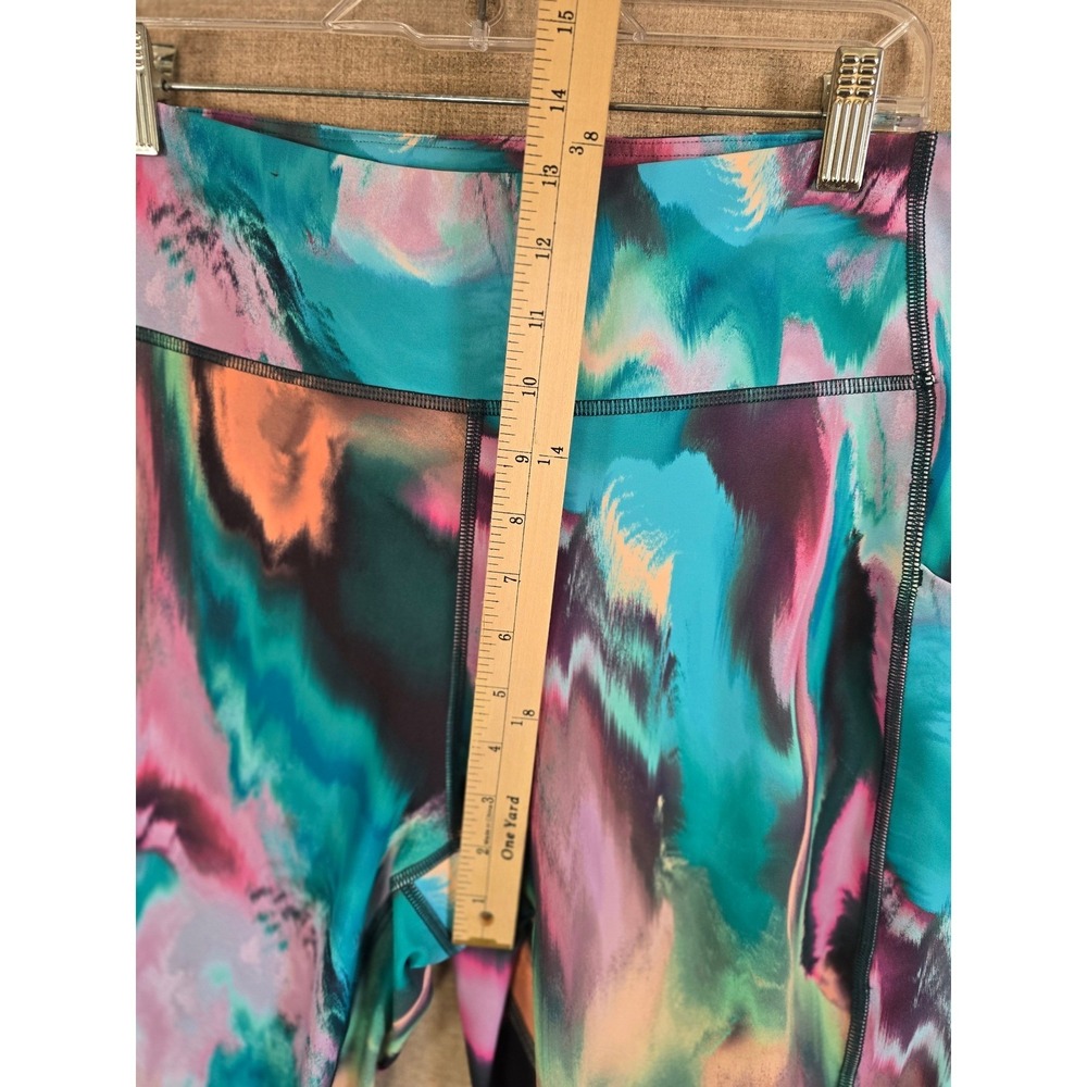 Tek Gear Ultrastretch Leggings Womens 1X Multicolor Abstract Pocket Yoga Pants - Picture 5 of 11